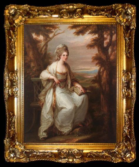 framed  Angelika Kauffmann Bildnis Anne Loudoun,Lady Henderson of Fordell, ta009-2